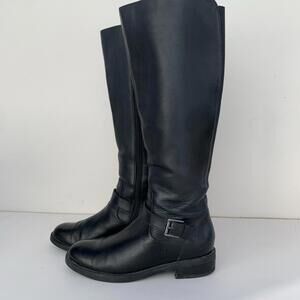 Blondo Women's Size 8  Volly Black Leather Waterproof Side Zip Tall Riding Boots